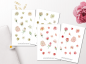 Preview: Flowers Rose and Cream Sticker Set